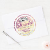 薄紫ラベンダーロゴケーキ製品包装ラベル ラウンドシール (封筒)