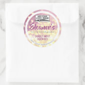 薄紫ラベンダーロゴケーキ製品包装ラベル ラウンドシール (バッグ)