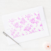 薄紫ラベンダーヴィンテージバラエレガントフローラ 長方形シール (封筒)