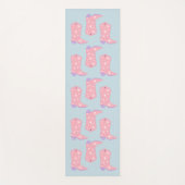 薄紫ラベンダー女性のカーボーイブーツロデオパターン ヨガマット (正面)