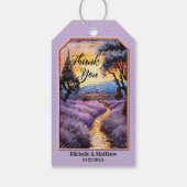 薄紫ラベ芸術的ン結婚ダー ギフトタグ (裏面)