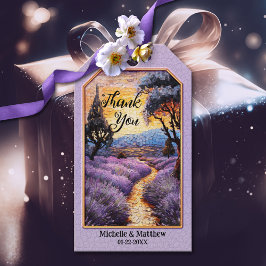 薄紫ラベ芸術的ン結婚ダー ギフトタグ