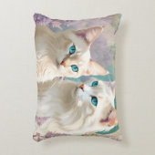 薄紫リンクスポイントシャムポートレートアート アクセントクッション (正面(垂直))