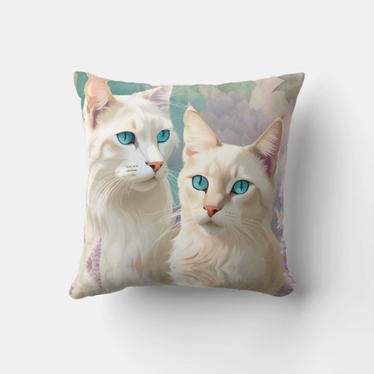 薄紫リンクスポイントシャムポートレートアート クッション (裏面)