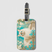 薄紫リンクスポイントシャムポートレートアート ラゲッジタグ (正面縦)