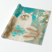 薄紫リンクスポイントシャムポートレートアート ラッピングペーパー (アンロールド)