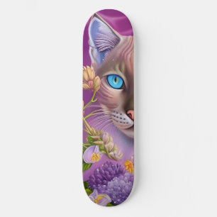 薄紫リンクス・ポイント・シャム猫(紫) スケートボード