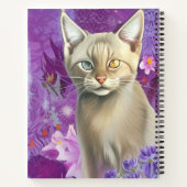 薄紫リンクス・ポイント・シャム猫（紫） ノートブック (裏面)