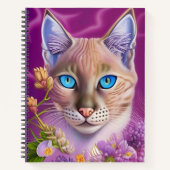 薄紫リンクス・ポイント・シャム猫（紫） ノートブック (正面)