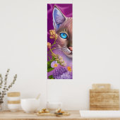 薄紫リンクス・ポイント・シャム猫（紫） ポスター (キッチン)