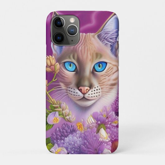 薄紫リンクス・ポイント・シャム猫（紫） Case-Mate iPhoneケース (裏)
