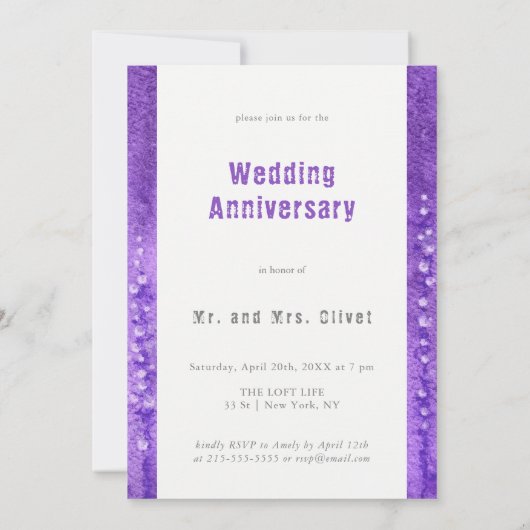 薄紫ル結婚ピネス記念日 招待状 (裏面)