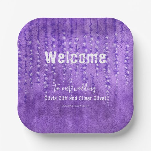 薄紫ル結婚ピネス ペーパープレート (正面)