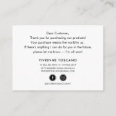 薄紫レザーハン書ドお客様に感謝 エンクロージャーカード (裏面)