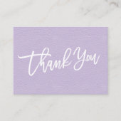 薄紫レザーハン書ドお客様に感謝 エンクロージャーカード (正面)