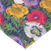 薄紫レッドホワイトイエローポピー&グリーン葉ズ ショートテーブルランナー (コーナー)