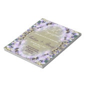 薄紫レース婚約予算招待状 ノートパッド (回転)