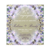 薄紫レース婚約予算招待状 ノートパッド (正面)