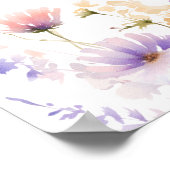 薄紫ワイルドフラワーズブライダルシャワー歓迎 ポスター (角)