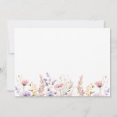 薄紫ワイルドフラワーズブライダルシャワー サンキューカード (裏面)