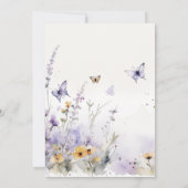 薄紫ワイルドフラワーバタフライガーデンカップルシャワー 招待状 (裏面)
