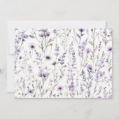 薄紫ワイルドフラワーバタフライガーデンカップルシャワー 招待状 (裏面)