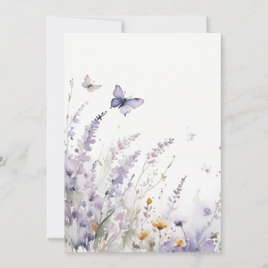 薄紫ワイルドフラワーバタフライガーデンリハーサルディナー 招待状 (裏面)