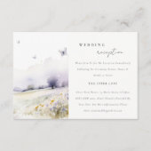 薄紫ワイルドフラワーバタフライフィールドウェディングレセプション エンクロージャーカード (正面)