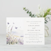 薄紫ワイルドフラワーバタフライフィールドリハーサルディナー 招待状 (スタンド正面)