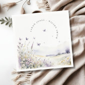 薄紫ワイルドフラワーバタフライフィールド結婚風景 スタンダードカクテルナプキン