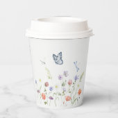 薄紫ワイルドフラワーバタフライベビーシャワーパーティー 紙コップ (裏面)
