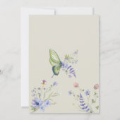 薄紫ワイルドフラワーバタフライベビーシャワー招待状 招待状 (裏面)
