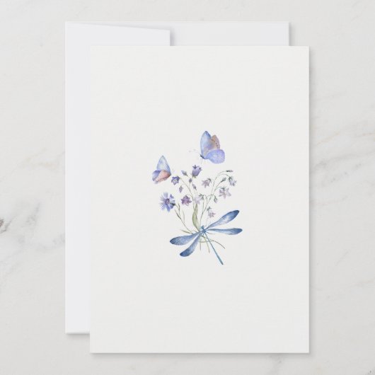 薄紫ワイルドフラワーバタフライベビーシャワー招待状 招待状 (裏面)
