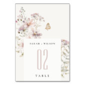 薄紫ワイルドフラワーファーンボタニカルウォーター結婚カラー テーブルナンバー (裏面)