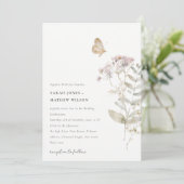 薄紫ワイルドフラワーファーンボタニカルウォーター結婚カラー 招待状 (スタンド正面)