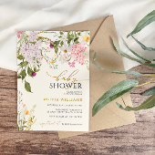 薄紫ワイルドフラワーベビーシャワー招待状 招待状