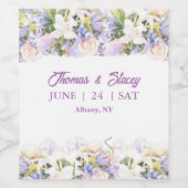 薄紫ワイルドフラワーボホ結婚フローラ ワインラベル (シングルラベル)