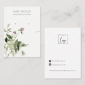 薄紫ワイルドフローラバンチネックレスイヤリングディスプレイ 名刺 (正面/裏面)