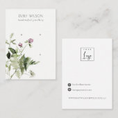 薄紫ワイルドフローラバンチ2スタッドイヤリングディスプレイ 名刺 (正面/裏面)