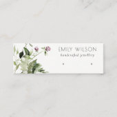 薄紫ワイルドフローラファーンバンチスタッドイヤリングディスプレイ スキニー名刺 (正面)