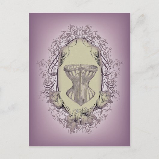 薄紫ヴィンテージスチームパンクブレスコビクトリアンンセット ポストカード (正面)