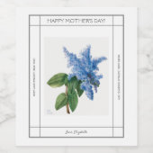 薄紫ヴィンテージハッピーマザーズデイワインラベル ワインラベル (シングルラベル)