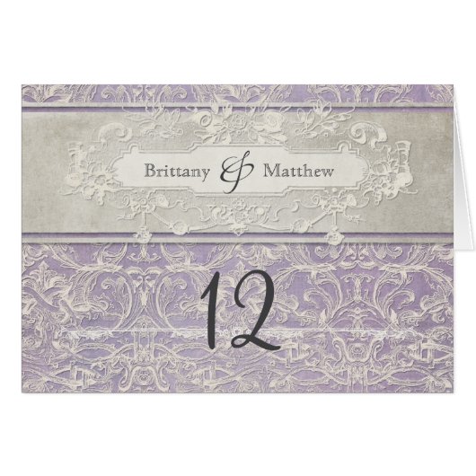 薄紫ヴィンテージフランスのリージェンシーレースエッチド結婚ーズ (正面横)