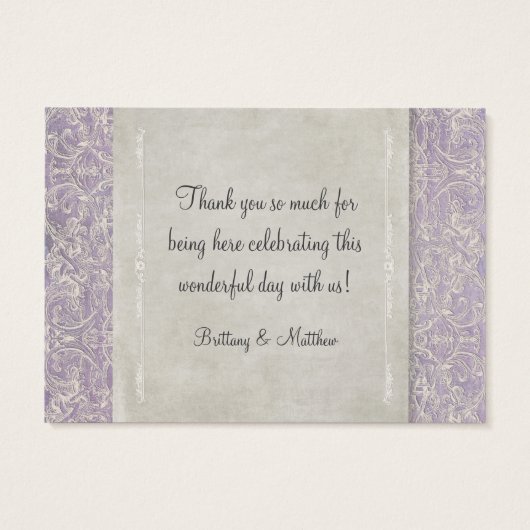 薄紫ヴィンテージフランスのリージェンシーレースエッチド結婚ーズ (裏面)