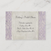 薄紫ヴィンテージフランスのリージェンシーレースエッチド結婚ーズ エンクロージャーカード (裏面)