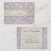 薄紫ヴィンテージフランスのリージェンシーレースエッチド結婚ーズ エンクロージャーカード (正面/裏面)