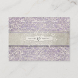薄紫ヴィンテージフランスのリージェンシーレースエッチド結婚ーズ エンクロージャーカード