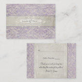 薄紫ヴィンテージフランスのリージェンシーレースエッチド結婚ーズ プレイスカード (正面/裏面)