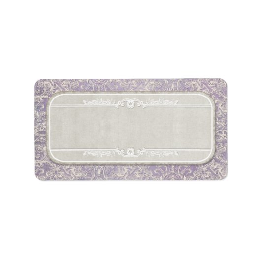 薄紫ヴィンテージフランスのリージェンシーレースエッチド結婚ーズ ラベル (正面)