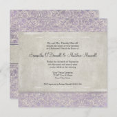 薄紫ヴィンテージフランスのリージェンシーレースリハーサルディナー 招待状 (正面/裏面)